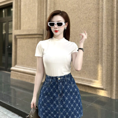 Chân Váy Jeans Nữ có lót in tràn