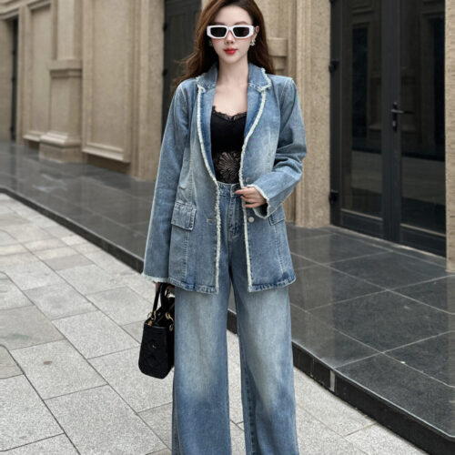 Alternative view of Bộ Jeans Vest Nữ Nẹp Tua Rua