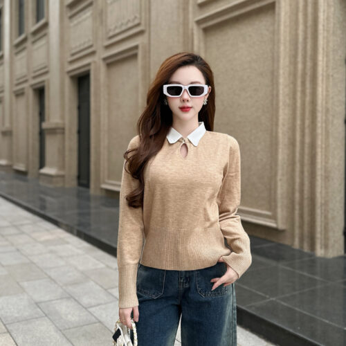 Áo Len Nữ Cổ Sơ Mi