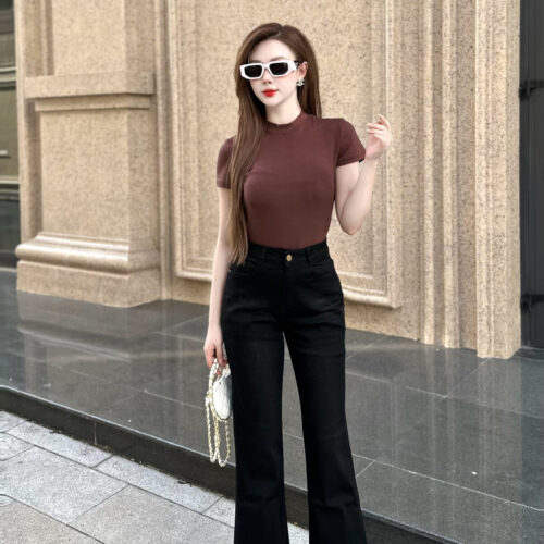 Quần Jeans Nữ Ống Vẩy Gấu Thường