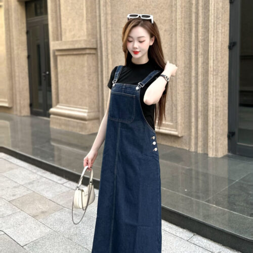 Alternative view of Yếm Jeans Nữ Túi Ngực Xẻ Thân Sau