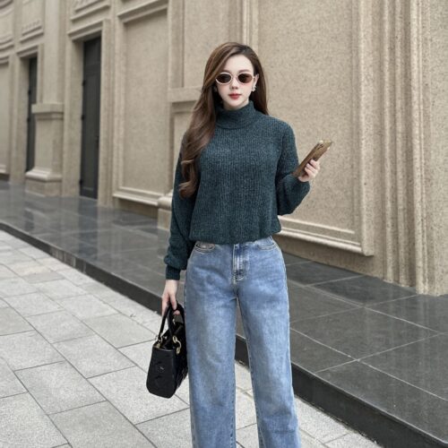 Alternative view of Quần Jeans Nữ Ống Suông Ốp Túi Hoa