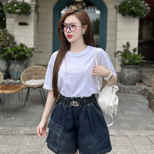 Alternative view of Quần Short Jeans Nữ Cạp Chun Túi Hộp