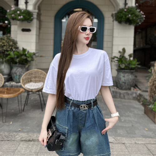 Alternative view of Áo Phông Nữ Cổ Tròn Trơn