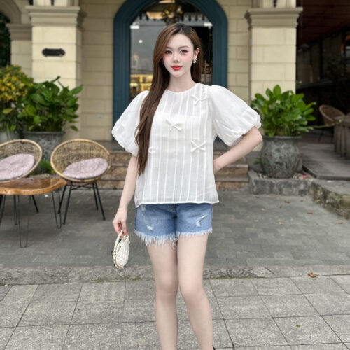 Alternative view of Áo Kiểu Nữ Gắn Nơ Babydoll